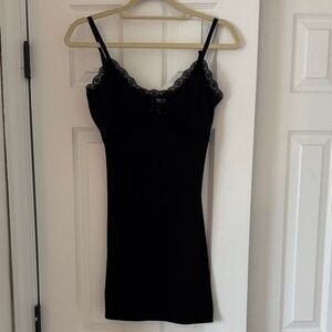 shalom harlow black dress H&M Divided Women Black Bodycon Mini Dress Size 8 Sleeveless Ruched –  Preworn